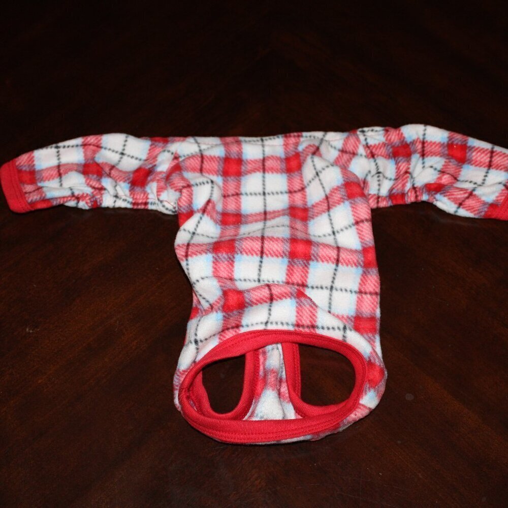 Cozy Red Plaid Pet Pajamas – Size S – Soft & Stretchy Dog or Cat Onesie – NWOT
